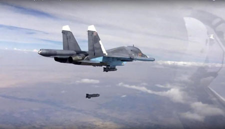 Máy bay Nga tham gia chiến dịch không kích tại Syria.